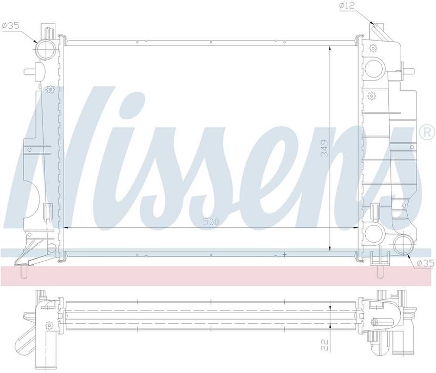 SAAB Radiator (Manual Trans) 4729554 - Nissens 64038A